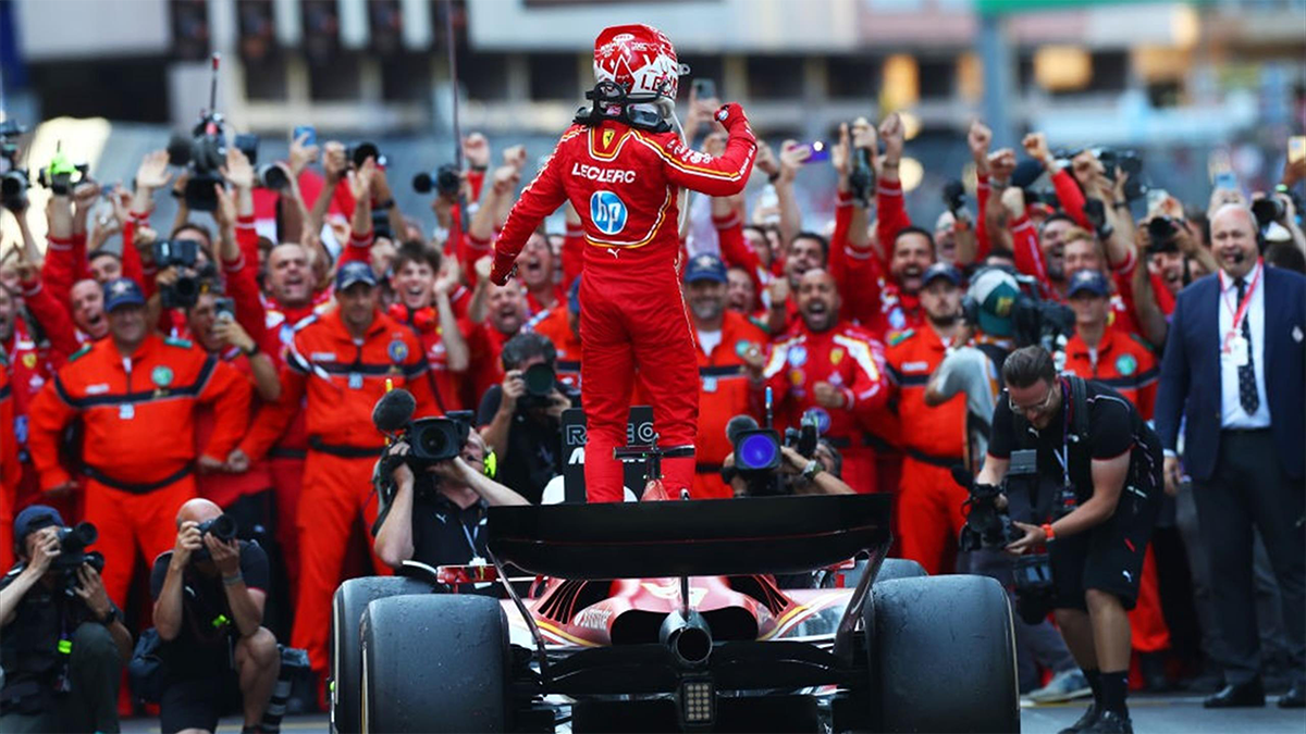 Charles Leclerc lors de sa victoire au Grand Prix de Monaco en  2024