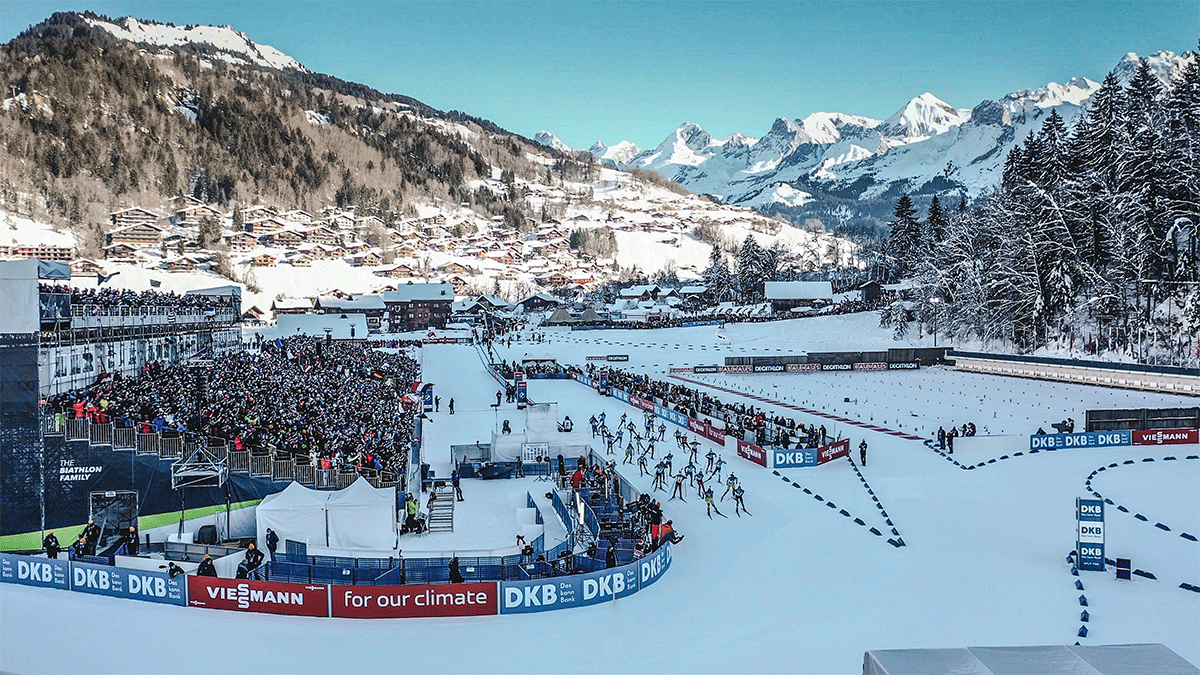 Vue du stade de biathlon du Grand-Bornand