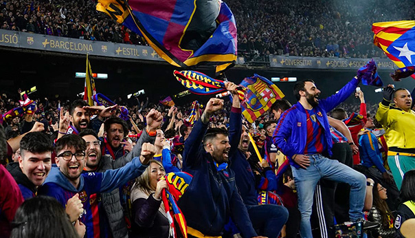 Supporters FC Barcelone au stade