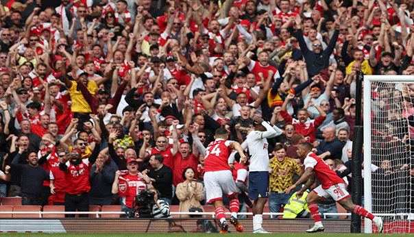 Supporters et joueurs d'Arsenal